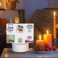 Rectangular Acrylic Night Light, A Collection Of Postcards Featuring California And Tropical Destinations. -Acrylic Night Light Shop db40cf36f203048545780ec0678af36a3447389a