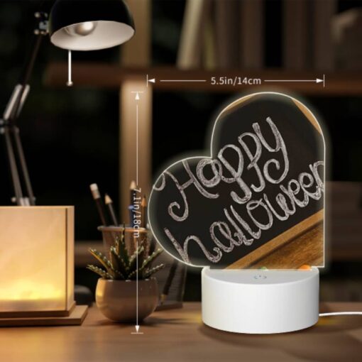Love Acrylic Night Light, A Chalkboard With The Words "Happy Halloween" Written On It. -Acrylic Night Light Shop dbb2dbf42920b79d2cbecd4d257cbaa04efb321b