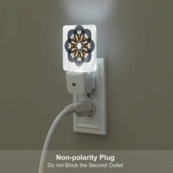 Night Light Set Of 2, A Black And White Flower With Orange And White Accents. -Acrylic Night Light Shop dc03d9f5f161f1cf68bd5f92d8d9fe20f592ff21