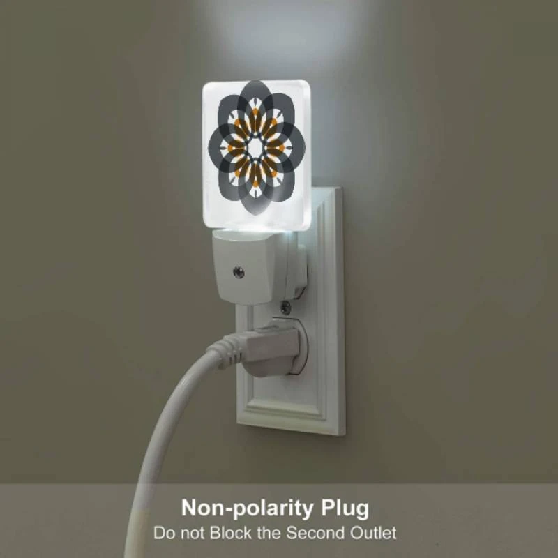 Night Light Set of 2, A black and white flower with orange and white accents. Night Light Set Of 2, A Black And White Flower With Orange And White Accents. -Acrylic Night Light Shop dc03d9f5f161f1cf68bd5f92d8d9fe20f592ff21