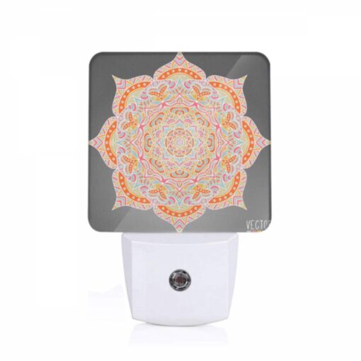 Night Light, A Colorful And Intricate Design Is Displayed On A Gray Background. -Acrylic Night Light Shop dc18a0fa8ab24080e06ecfeb520eacf3ce72e77e