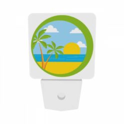 Night Light Set Of 2, A Sunset Over The Ocean With Palm Trees In The Foreground. -Acrylic Night Light Shop dcb69865f24d0e960f4669b8bb67625dc15e83be