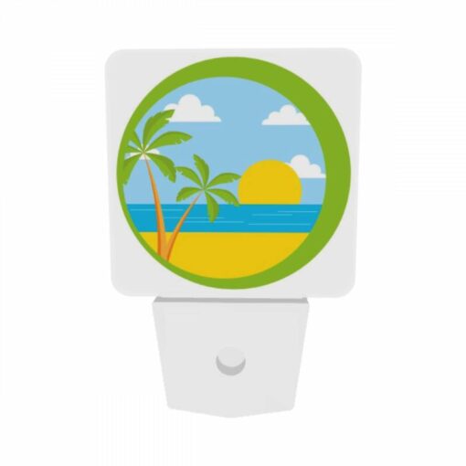 Night Light Set Of 2, A Sunset Over The Ocean With Palm Trees In The Foreground. -Acrylic Night Light Shop dcb69865f24d0e960f4669b8bb67625dc15e83be