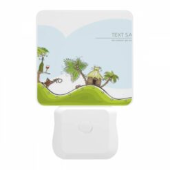 Night Light, A Cartoon Of A Hill With A Palm Tree And A Bottle Of Wine. -Acrylic Night Light Shop dcfbdec08df7b131738aa868c09409ca0550d2a6