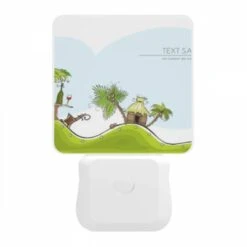 Night Light, A Cartoon Of A Hill With A Palm Tree And A Bottle Of Wine. -Acrylic Night Light Shop dcfbdec08df7b131738aa868c09409ca0550d2a6