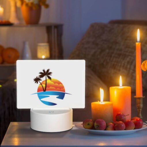 Rectangular Acrylic Night Light, A Sunset With A Beach And Palm Trees. -Acrylic Night Light Shop dd104ace3aaa35e9b9246d0eba66caf6cd1174b4