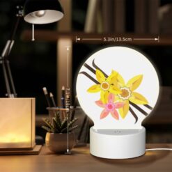 Round Acrylic Night Light, A Yellow Flower With A Pink Center Is Surrounded By Other Yellow Flowers. -Acrylic Night Light Shop dd524d9cb7256a0f05bb702623e07ab26bfdf651