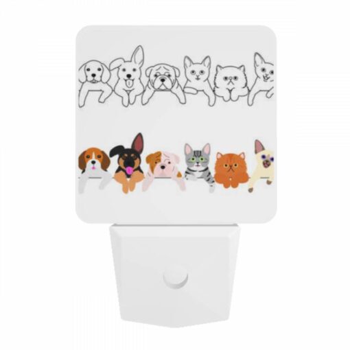 Night Light, A Row Of Different Colored Dogs And Cats. -Acrylic Night Light Shop ddd18d7447f186651c86b8dedf14d0b2292703f8