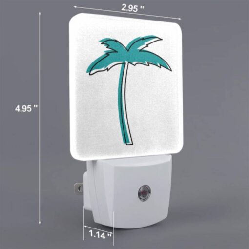 Night Light, A Blue And White Palm Tree On A White Background. -Acrylic Night Light Shop ddeb25720f1b7cca65fb9c08791246aed191aba7
