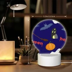 Round Acrylic Night Light, A Halloween Themed Image With A Pumpkin 5 Round Acrylic Night Light, A Halloween Themed Image With A Pumpkin -Acrylic Night Light Shop de3c0d1f83626e4bb734347e4b2100efe1a1faa8