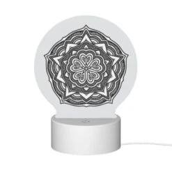 Round Acrylic Night Light, A Black And White Drawing Of A Flower. 9 Round Acrylic Night Light, A Black And White Drawing Of A Flower. -Acrylic Night Light Shop de3ff0b1392ffbffc6223ec22777f32b2ae482bf