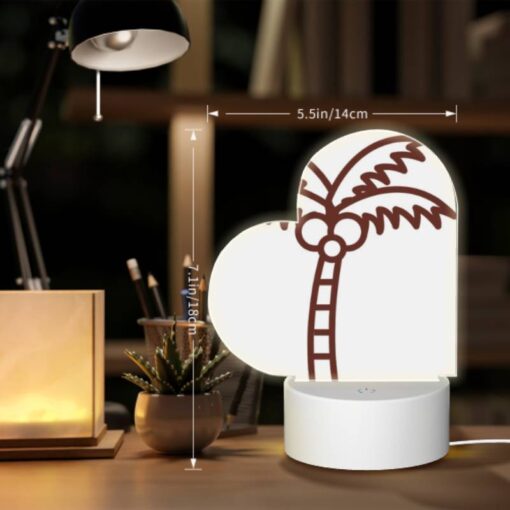 Love Acrylic Night Light, A Brown And White Drawing Of A Palm Tree. -Acrylic Night Light Shop de6cdeb399cf8143046cdf71293cce3fcbb0f139