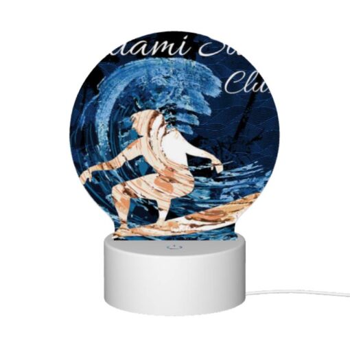 Round Acrylic Night Light, A Surfer Is Riding A Wave On A Surfboard. -Acrylic Night Light Shop ded9e055f07dfe68857b41fa098a87f40d9eb980