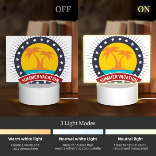 Rectangular Acrylic Night Light, A Logo For Summer Vacation. -Acrylic Night Light Shop df04e99e9799ef8898490553bc9354a47a26d206