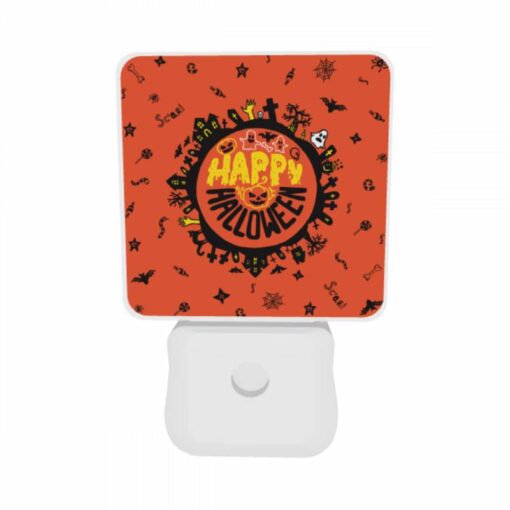 Night Light Set Of 2, A Round Orange Sign With A Happy Halloween Message. -Acrylic Night Light Shop dfa477b913ac0bf5185ceba83e6069c82cd911d8
