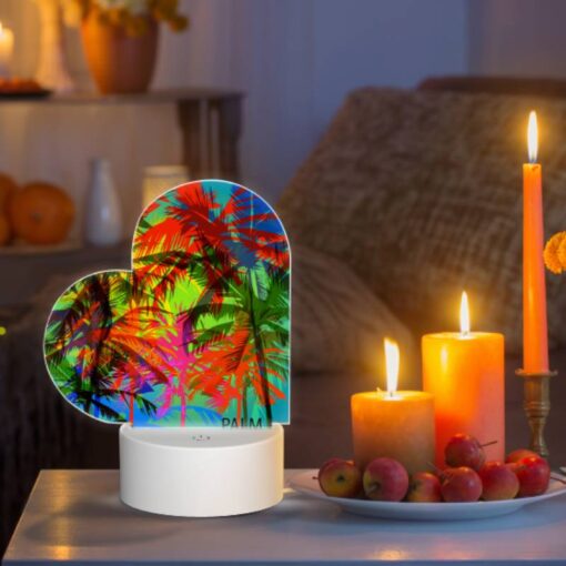 Love Acrylic Night Light, A Colorful Image Of Palm Trees With A Logo That Reads "Palm Beach." -Acrylic Night Light Shop dfb60b58722c7cc98697a573351d8c598184546b