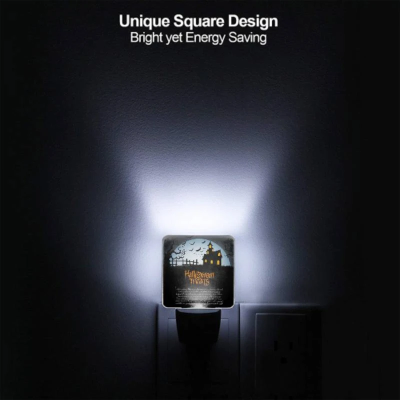 Night Light Set of 2, A Halloween treat poster with a spooky house and bats. Night Light Set Of 2, A Halloween Treat Poster With A Spooky House And Bats. -Acrylic Night Light Shop dfca49a5fc73716d7b504d533a603dddeb8b91e9