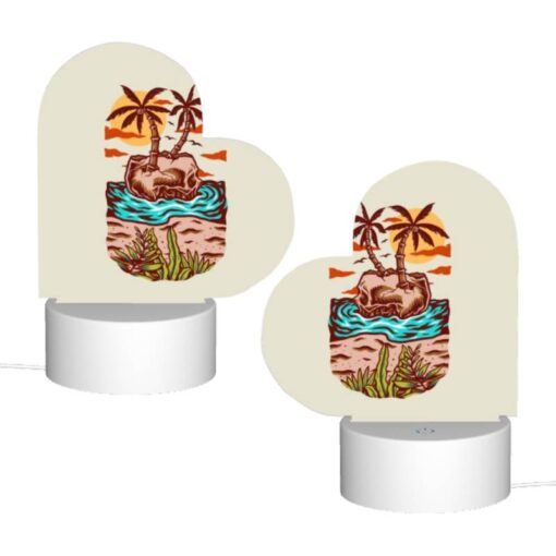Love Acrylic Night Light, A Cartoon Drawing Of A Palm Tree On A Rock In The Ocean. -Acrylic Night Light Shop dfdb0552e06abe4fa2e7a39fc3f6fb1b10261dcb