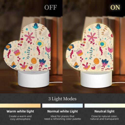 Love Acrylic Night Light, A Colorful Floral Pattern With A Variety Of Flowers And Leaves. -Acrylic Night Light Shop e03ea5b93569d9d0436393918db131b8de08459c