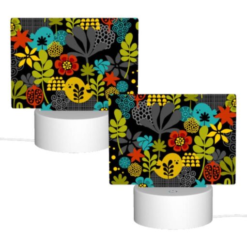 Rectangular Acrylic Night Light, A Colorful Flower Pattern With Yellow -Acrylic Night Light Shop e04ee7b112cc2ef3dbd730bbad2ee4c56591ce1c