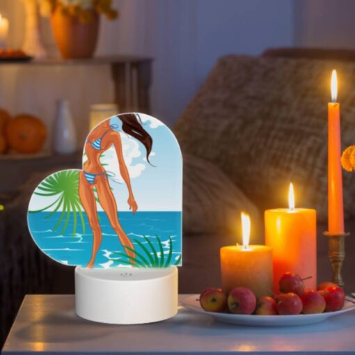 Love Acrylic Night Light, A Woman In A Bikini Is Standing On A Beach. -Acrylic Night Light Shop e083f1fb64eb8845843133391aec2519ae5638d1