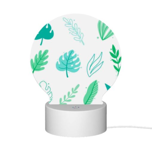 Round Acrylic Night Light, A Collection Of Green Leaves And Tree Branches. -Acrylic Night Light Shop e0caa8dbd7bb92f1e90a688976774a739b5b7c54