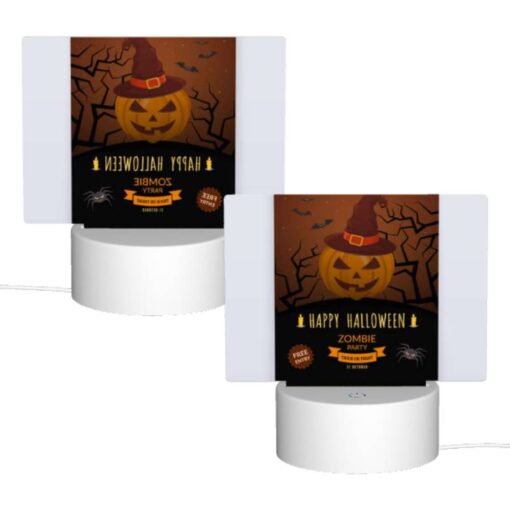 Rectangular Acrylic Night Light, A Poster Advertising A Halloween Party With A Zombie Theme. -Acrylic Night Light Shop e152268af4459eb8a62a00ab5fc11cb65184eff3
