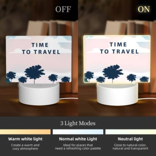 Rectangular Acrylic Night Light, A Boat With A Red Roof Is Traveling On The Water. -Acrylic Night Light Shop e15cc11b3efc002007eda80c5d04b358db937377