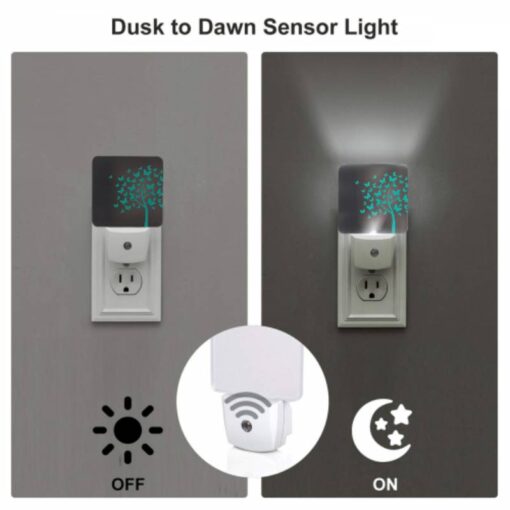 Night Light Set Of 2, A Tree With Green Leaves And Blue Butterflies. -Acrylic Night Light Shop e1d55506130b8776a6924e68b653e1af32a37b58
