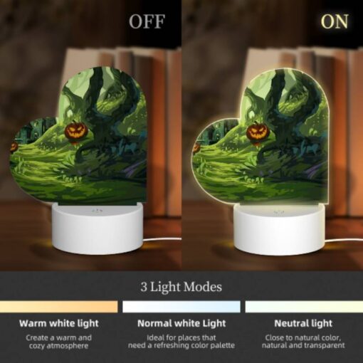 Love Acrylic Night Light, A Colorful Cartoon Scene Of A House With A Pumpkin On The Doorstep And A Tree With A Pumpkin On It. -Acrylic Night Light Shop e20b6ff12ab26cc65cd987d0cb041747c5d86f70