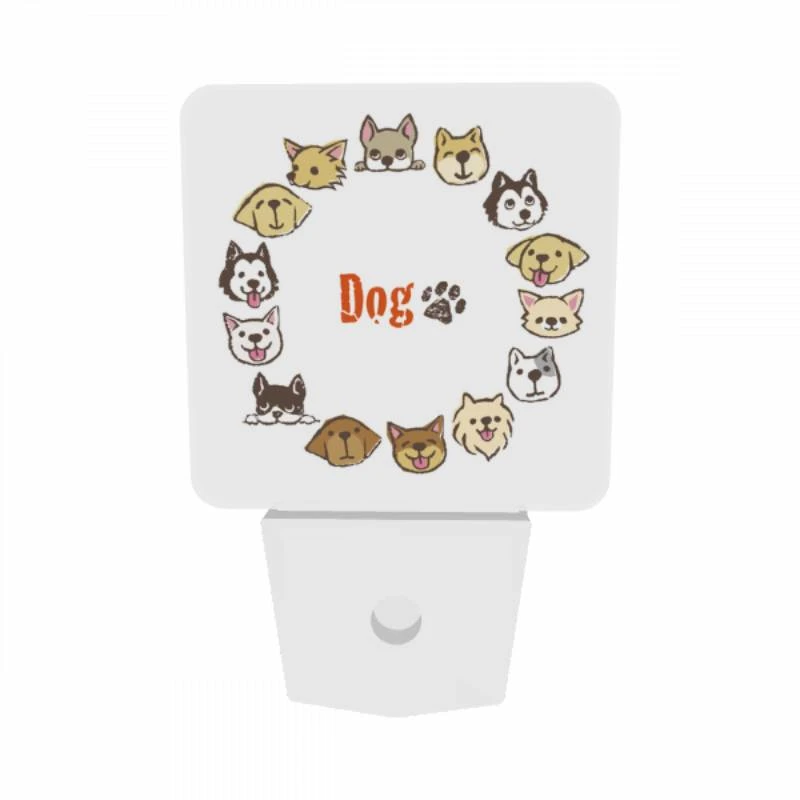 Night Light Set of 2, A circle of dogs with a paw print in the middle. Night Light Set Of 2, A Circle Of Dogs With A Paw Print In The Middle. -Acrylic Night Light Shop e242477d37a8122dde08eed472b93f4250065090