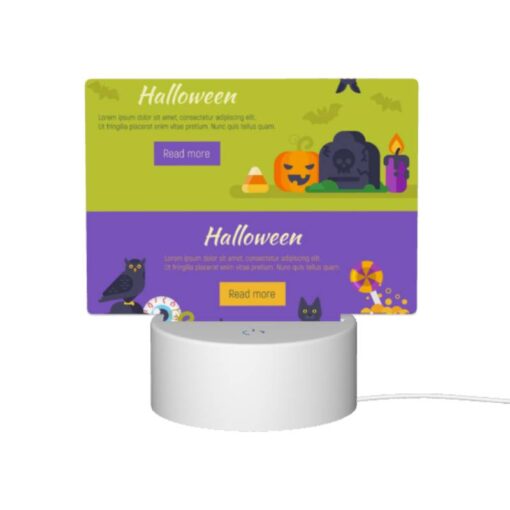 Rectangular Acrylic Night Light, A Halloween Poster With A Cat And A Broom. -Acrylic Night Light Shop e270e42d89441d0e06f412c417be1b731f368af4