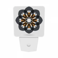Night Light Set Of 2, A Black And White Flower With Orange And White Accents. -Acrylic Night Light Shop e2e8de449ecbdb9da040ebca62aef02cbc1b9ad1