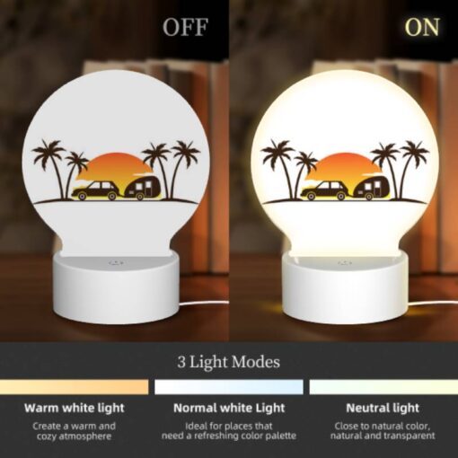 Round Acrylic Night Light, A Car Is Parked In Front Of A Camper -Acrylic Night Light Shop e3434592925e78c30a82b35d23ead8a82b9012ff