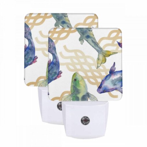 Night Light Set Of 2, A Group Of Fish Swimming In The Water. -Acrylic Night Light Shop e346ae6a24bd5f427a6cda16e480e8ddf60aaa5f