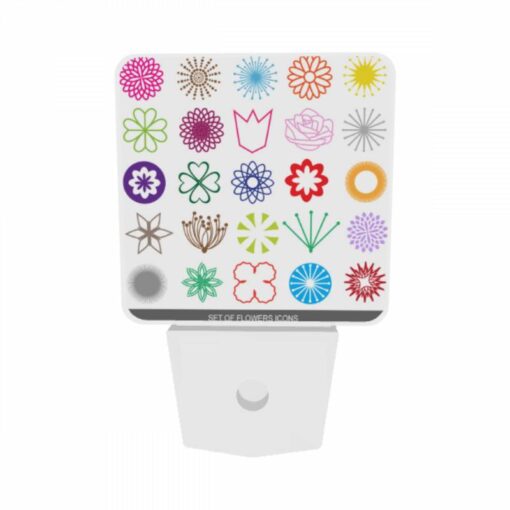 Night Light Set Of 2, A Collection Of Flower Icons In Various Colors. -Acrylic Night Light Shop e34ace1cccd4738b683813b24cf3164b51398944