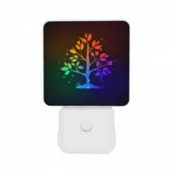 Night Light Set Of 2, A Colorful Tree With Leaves And A Blue Trunk. -Acrylic Night Light Shop e35aff847dd1e84123ef69130d393ff671128007
