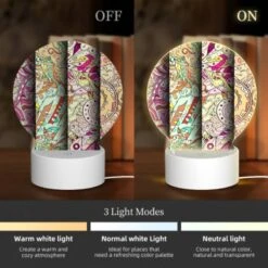 Round Acrylic Night Light, Three Colorful And Artistic Designs Are Displayed Side By Side. -Acrylic Night Light Shop e37de2a66d586a5f3b1393a10385740171c2103e