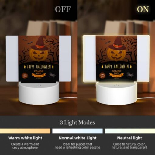 Rectangular Acrylic Night Light, A Poster Advertising A Halloween Party With A Zombie Theme. -Acrylic Night Light Shop e3821a48f71386d19dc98b1edf4a2010c0f55c63
