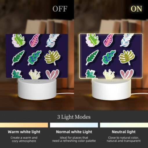 Rectangular Acrylic Night Light, Six Different Colored Leaves Are Shown In A Row. -Acrylic Night Light Shop e3cb34bb30c4f478fcc0a6012174dd16142d83e2
