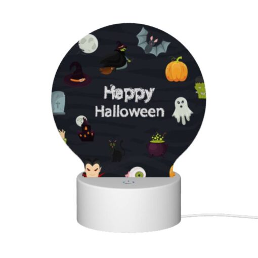 Round Acrylic Night Light, A Collection Of Halloween Symbols And Images. -Acrylic Night Light Shop e3daa2187c274dffbd6fd0a397f54ed7e5d9db57