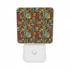 Night Light Set Of 2, A Pattern Of Birds And Flowers On A Brown Background. 7 Night Light Set Of 2, A Pattern Of Birds And Flowers On A Brown Background. -Acrylic Night Light Shop e3eb1b82d2f1a91ced9a33f3d6c242d315ead037