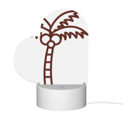 Love Acrylic Night Light, A Brown And White Drawing Of A Palm Tree. -Acrylic Night Light Shop e4dea94023443da4425db670e1bc36440eefeb40