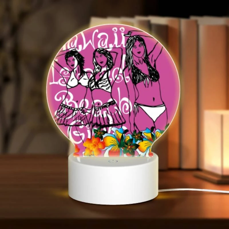 Round Acrylic Night Light, Three women in bikinis are standing on a pink background. Round Acrylic Night Light, Three Women In Bikinis Are Standing On A Pink Background. -Acrylic Night Light Shop e601d10ae3bbd6309d0b16a99722261ea42fcb4f