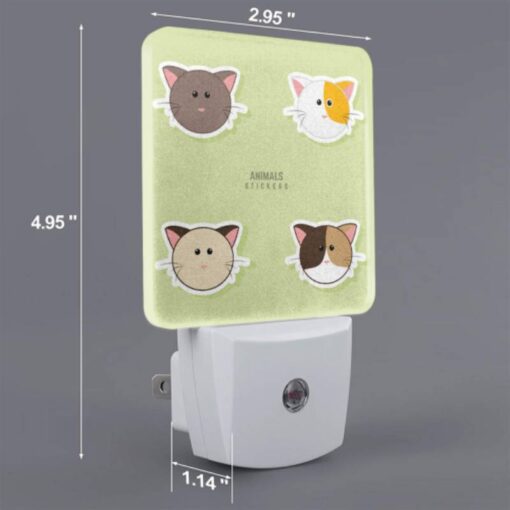 Night Light, Four Different Cat Stickers Are Shown On A Green Background. -Acrylic Night Light Shop e609175376d42a2bb5964bab76ae69ae01621442