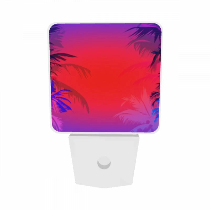 Night Light Set of 2, Two palm trees are in the background of a blue and red sky. Night Light Set Of 2, Two Palm Trees Are In The Background Of A Blue And Red Sky. -Acrylic Night Light Shop e6182d492754becfcc1d8337bf58e1988f8b6213