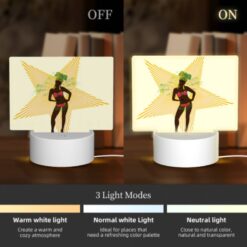 Rectangular Acrylic Night Light, A Woman In A Bikini Is Standing In Front Of A Star. -Acrylic Night Light Shop e661a53dbe92ab55b8fdedbea2b3f82e56e607fb