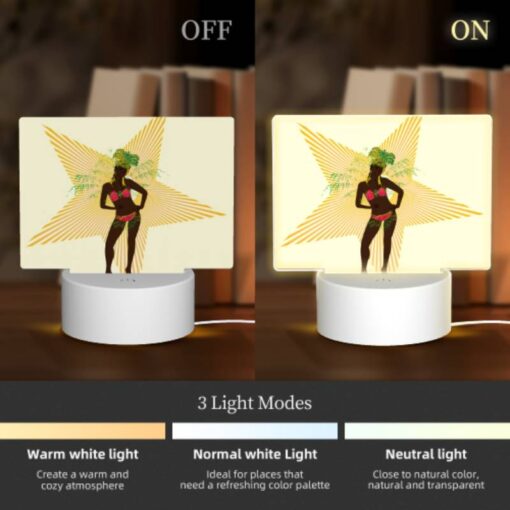 Rectangular Acrylic Night Light, A Woman In A Bikini Is Standing In Front Of A Star. -Acrylic Night Light Shop e661a53dbe92ab55b8fdedbea2b3f82e56e607fb