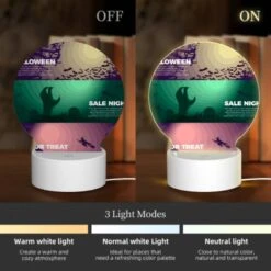 Round Acrylic Night Light, A Colorful Poster With Halloween 2 Round Acrylic Night Light, A Colorful Poster With Halloween -Acrylic Night Light Shop e6cd90de10fbd4672224afd8833ad042b6caa39a