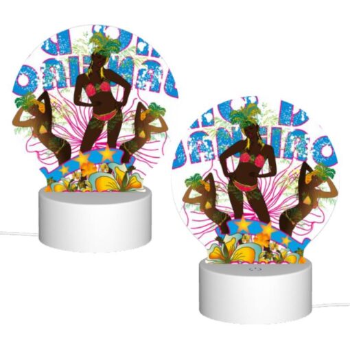 Round Acrylic Night Light, A Colorful Advertisement Featuring A Woman In A Bikini. -Acrylic Night Light Shop e6f5c899d27eee6d076c61d098213360ec9a7b47